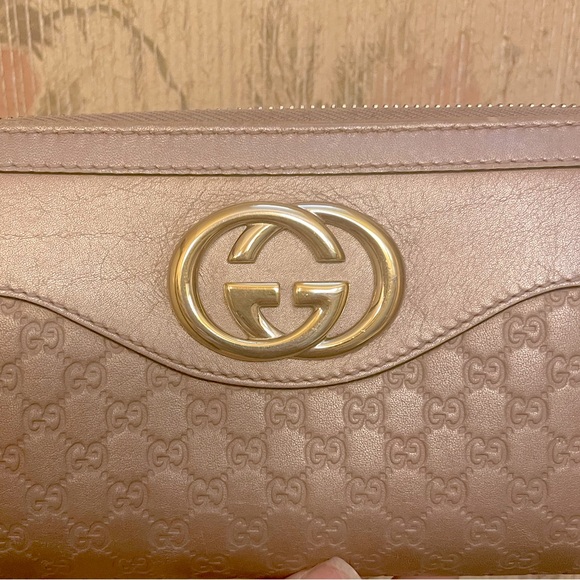 Gucci light champagne pink Leather long Wallet - Picture 3 of 13